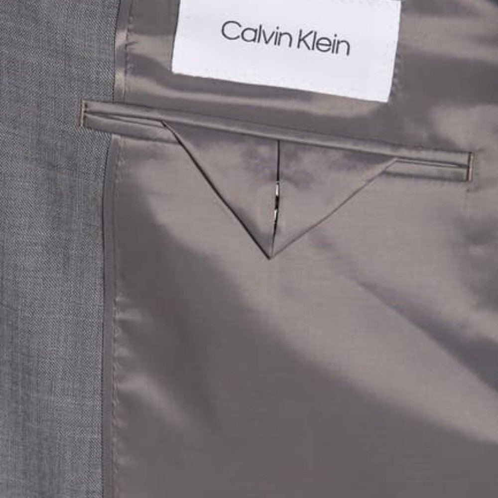 Calvin Klein Solid Medium Grey Suit Jacket 38s - image 3
